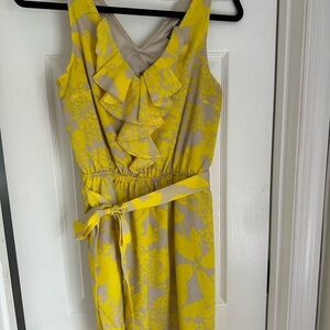 Yellow and Gray Floral Dress